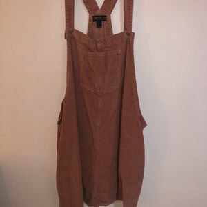 Forever 21 pink corduroy overall dress